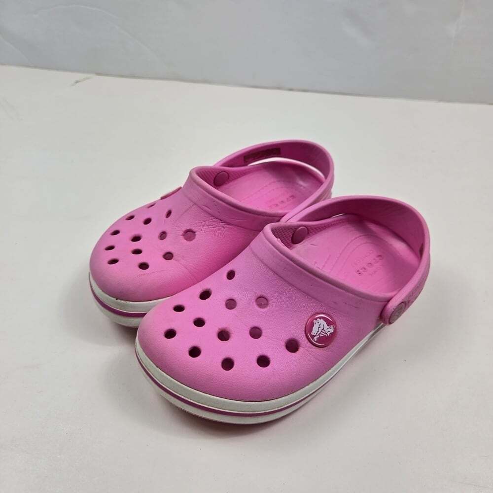 Crocs Kids Pink Crocband Clogs Watet Shoes Size 10